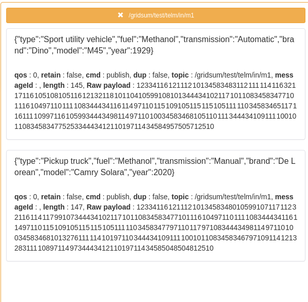 Model 1 transfer data