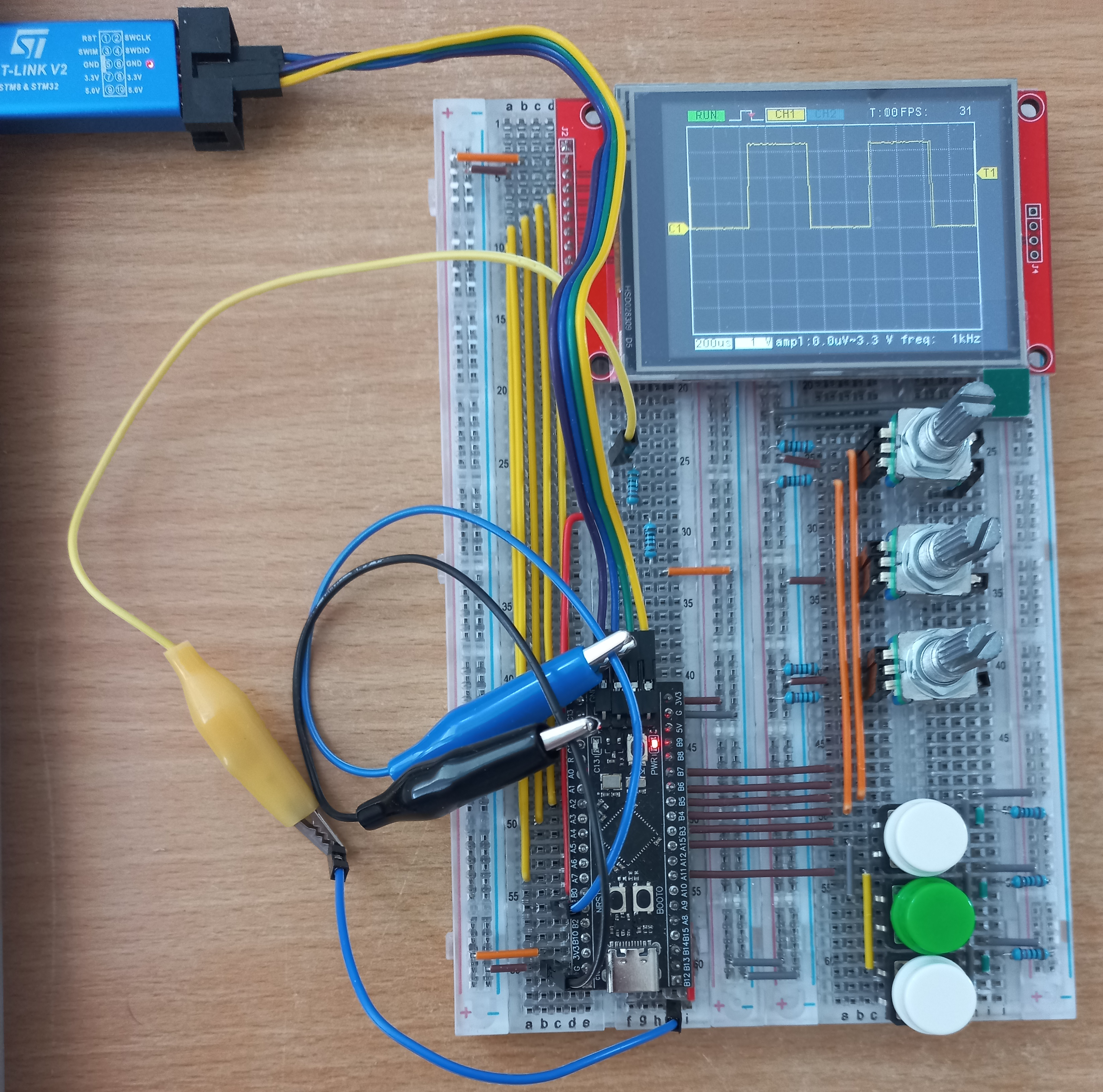 Prototype on the breadboard