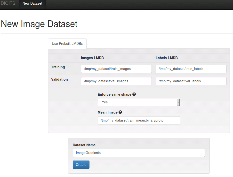 Create generic dataset form